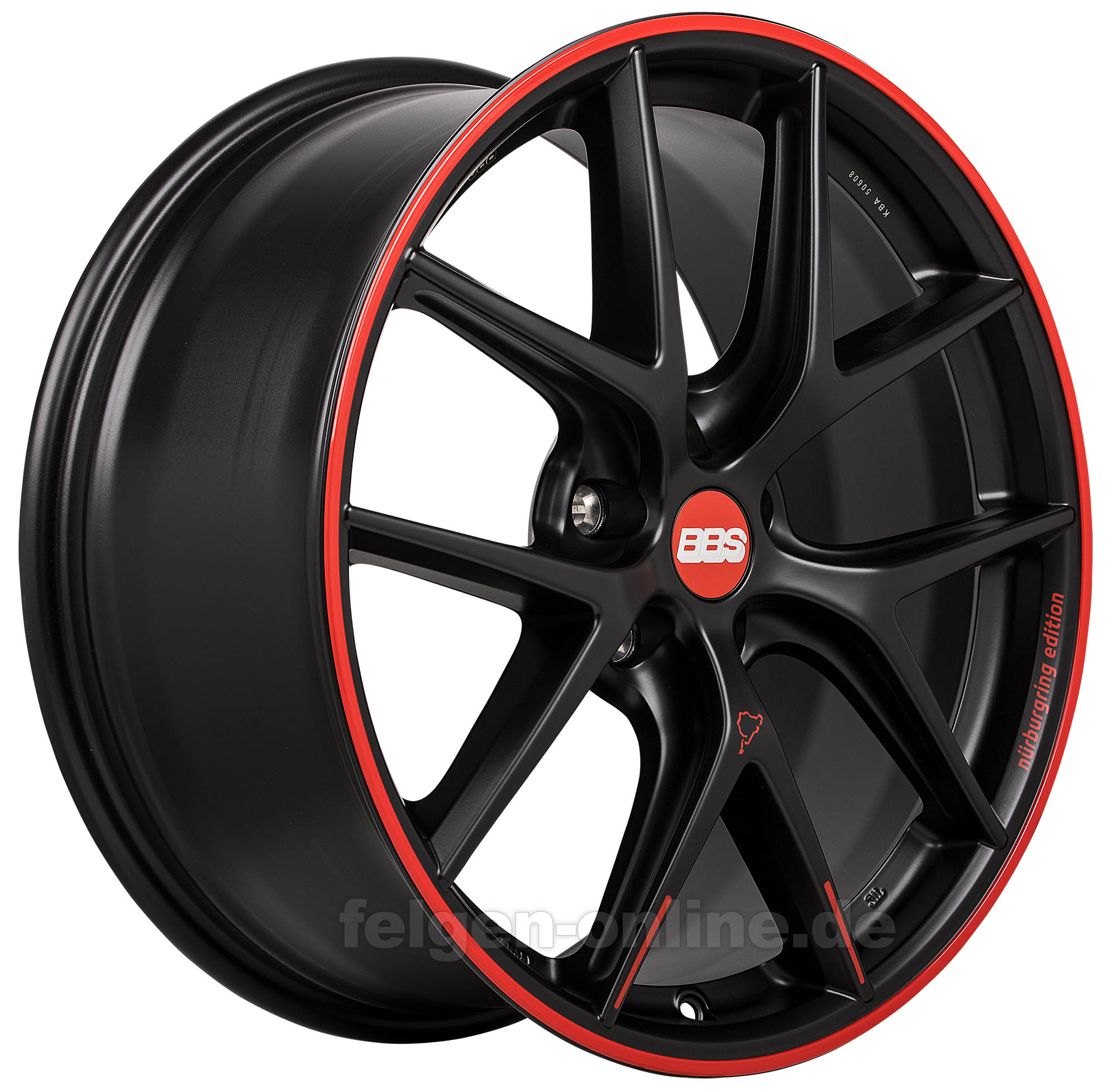 BBS CI-R Nurburgring Edition 19x8.5 5x112 ET32 Satin Black/Red Lip Wheel - 82mm PFS/Clip Req.